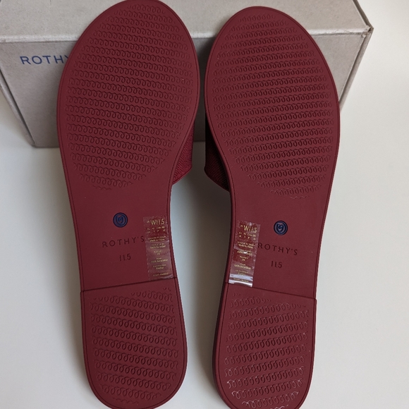 ROTHY'S THE SLIDE SLIP ON SANDALS RED SANGRIA - Picture 4 of 10